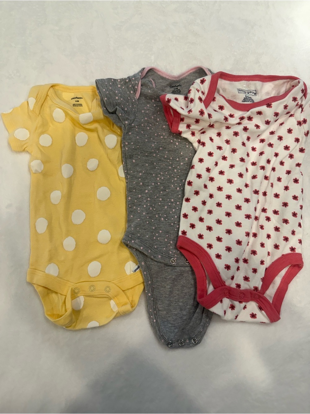 2 Gerber & 1 Baby Gear One-Piece Bodysuit Set
